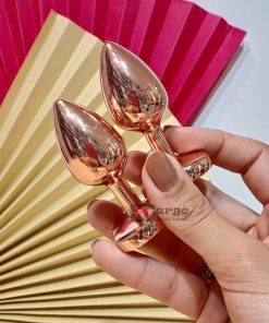 Plug Anal Metal P Coração Rosê