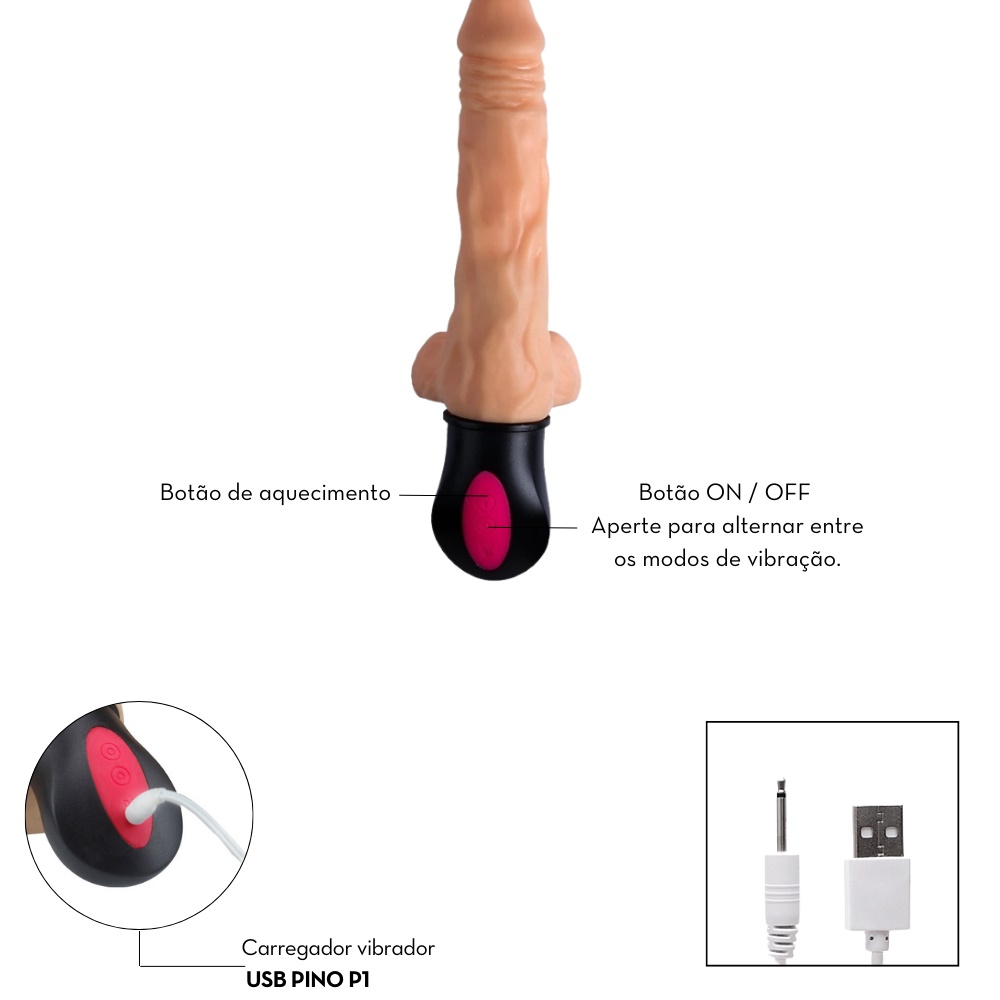 Pênis Vibrador em Cyber com Escroto e Aquecimento 2