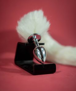 Plug Anal Metal com Cauda Branca